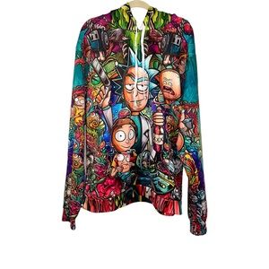 Rick And Morty Men's Graphic Hoodie Sweater- Size 2XL